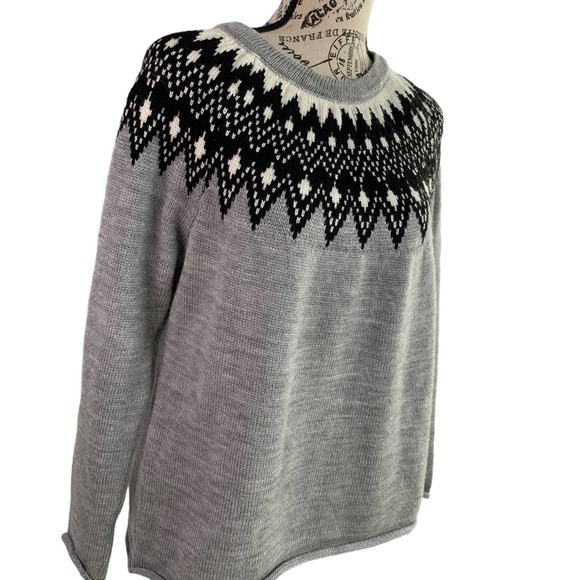 CCK Style Women's Pullover Sweater Fair Isle Pattern Cotton Blend Stretch SZ XS - Picture 4 of 9
